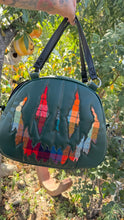 Load image into Gallery viewer, Handcrafted Too Bad Pumpkin bag/ Green and Autumn Flannel