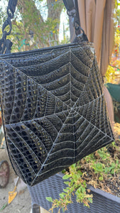 Hand Crafted La Araña Black Croc and Glow in the Dark