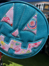 Load image into Gallery viewer, Handcrafted Small Happy face blue glitter and Candy Print