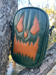 Handcrafted: Side Bag Forest Green and Camel brown