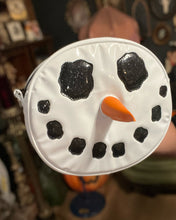 Load image into Gallery viewer, Handcrafted Snowman bag: Patent White with glitter black and Orange nose