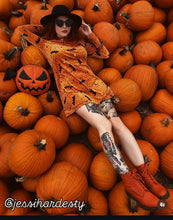 Load image into Gallery viewer, Hand Crafted : mean face / orange and Black with Wings