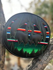 Handcrafted Pumpkin King bag Black with Serape print