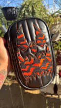 Load image into Gallery viewer, Handcrafted: Side Bag black and Orange Bat  print