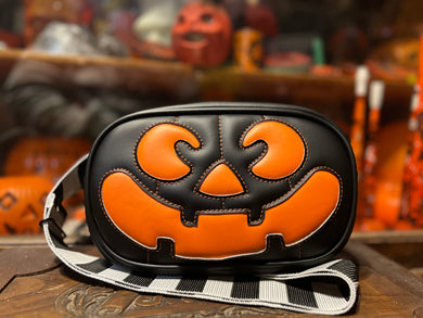 Hand Crafted : Small square Bag Black and Orange