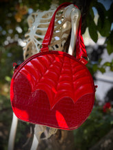 Load image into Gallery viewer, Handcrafted Large Crimson Web Dual Handbag