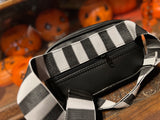 Hand Crafted : Small square Bag Black and Orange