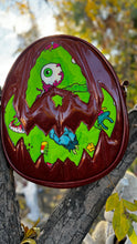 Load image into Gallery viewer, Handcrafted Rotten Egg Oval: Red Glitter and green Grave Offerings material