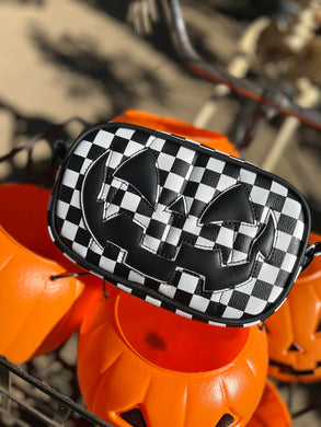 Handcrafted Belt bag : Black and White Checkered