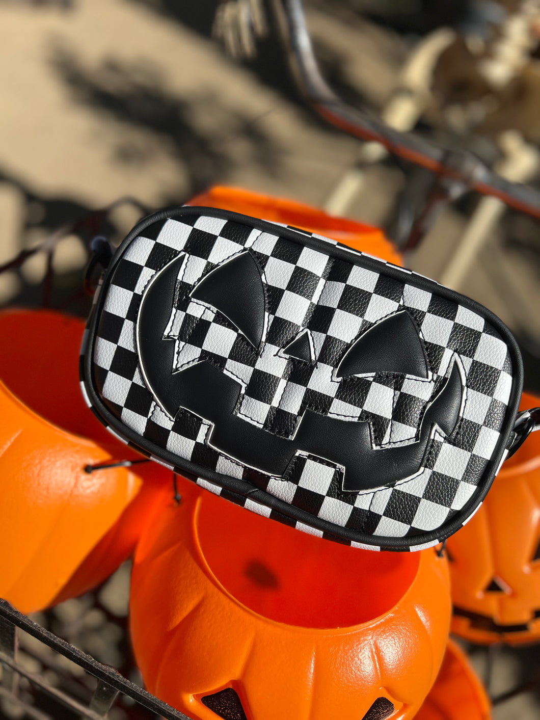 Handcrafted Belt bag : Black and White Checkered