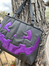 Load image into Gallery viewer, Summerween Tote bag Black and Glitter Purple