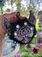 Load image into Gallery viewer, Cursed Bat Plush coin bag with clip