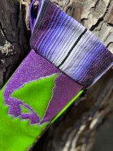 Load image into Gallery viewer, Creepmas Stocking: Cyclops  stocking purple glitter green glitter serape