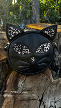 Load image into Gallery viewer, Hand Crafted Kitten Bag Black and leopard