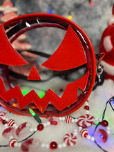Load image into Gallery viewer, Hand Crafted : Mean Face clear Concert bag with Red face