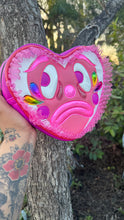 Load image into Gallery viewer, Hand Crafted: Sad Clown Heart- Pink Lace