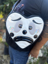 Load image into Gallery viewer, Handcrafted Double sided Clown Heart Bag Black and White- Pre Order