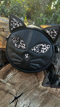 Load image into Gallery viewer, Hand Crafted Kitten Bag Black and leopard