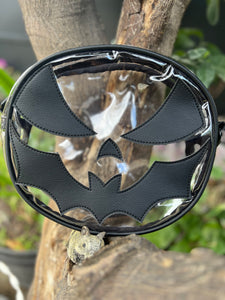 Hand Crafted : Bat Face clear Concert bag with Black vinyl