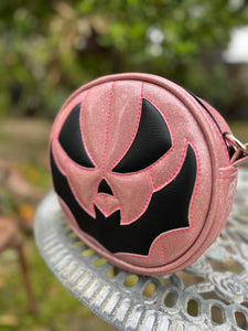 Hand Crafted Bat Mouth: Pink Glitter and Black