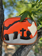 Load image into Gallery viewer, Handcrafted Mini Graveyard Ghost Grey with Orange and grey detailing