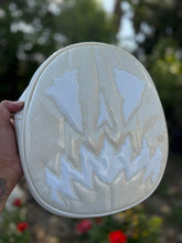 Load image into Gallery viewer, SALE Handcrafted Scaredy Cat Bag: White Glitter and white Patent Vinyl