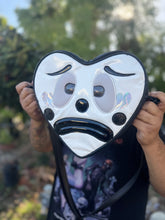 Load image into Gallery viewer, Handcrafted Double sided Clown Heart Bag Black and White- Pre Order