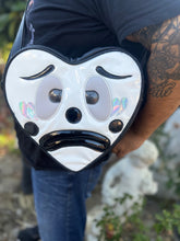 Load image into Gallery viewer, Handcrafted Double sided Clown Heart Bag Black and White- Pre Order