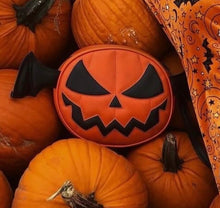 Load image into Gallery viewer, Hand Crafted : mean face / orange and Black with Wings