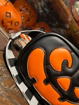 Hand Crafted : Small square Bag Black and Orange