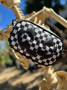 Handcrafted Belt bag : Black and White Checkered