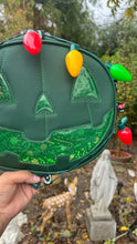 Load image into Gallery viewer, Hand Crafted : Xmas lights Happy face Green and Clear green Glitter