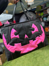 Load image into Gallery viewer, Summerween Tote bag Black and Hot Pink