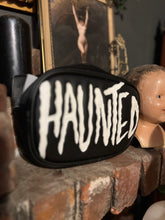 Load image into Gallery viewer, Hand Crafted : Small square Haunted Bag Black and Glow in the Dark