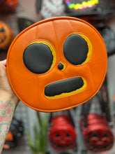 Load image into Gallery viewer, Handcrafted Pumpkin person Orange and Black Pumpkin Bag
