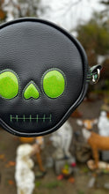 Load image into Gallery viewer, Handcrafted Mini Skull crossbody-Green Glitter