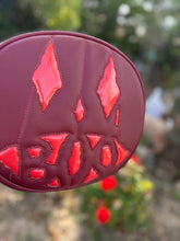 Load image into Gallery viewer, Handcrafted: BOO! Face - Wine Body and Red Glitter "BOO" Face
