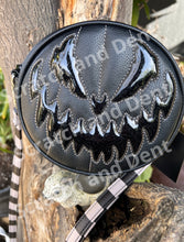Load image into Gallery viewer, Scratch and Dent Pumpkin Kult: Bad Baby- Black and Black Glitter Pumpkin Bag