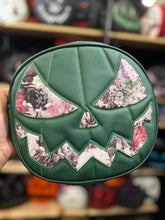 Load image into Gallery viewer, Hand Crafted : Mean Face Green and vintage floral