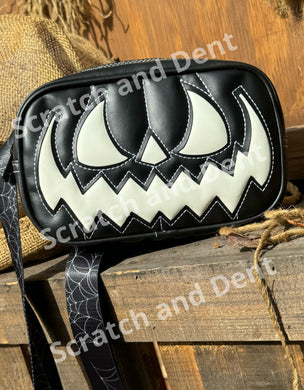Scratch and Dent Pumpkin Kult Small Hip pack Black with Glow in the Dark face Final Sale