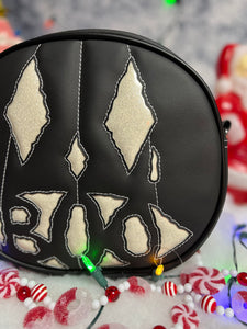 Handcrafted - BOO! Face Black and white glitter
