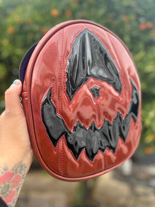 Handcrafted Rotten Egg Oval: Red Glitter and patent