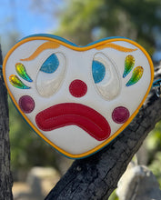 Load image into Gallery viewer, Pre order Hand Crafted: Sad Clown Heart blue glitter