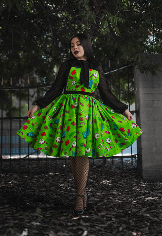 Grave Offerings Collection: Pinafore Dress- Green
