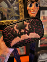 Load image into Gallery viewer, Hand Crafted : Small square sad pumpkin Bag Black and pink