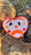 Load image into Gallery viewer, Hand Crafted: Sad Clown Heart- Pink with Orange