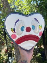 Load image into Gallery viewer, Handcrafted Sad Clown Heart Bag Rainbow - Pre Order