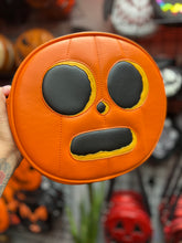 Load image into Gallery viewer, Handcrafted Pumpkin person Orange and Black Pumpkin Bag