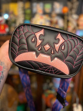 Load image into Gallery viewer, Hand Crafted : Small square sad pumpkin Bag Black and pink