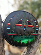 Load image into Gallery viewer, Handcrafted Pumpkin King bag Black with Serape print